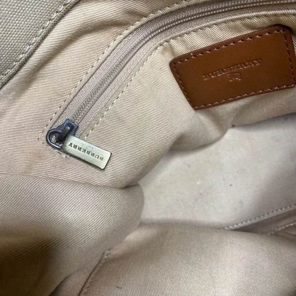BURBERRY Tote Bag Canvas Beige Authentic - Picture 3 of 16